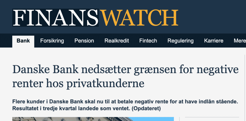 Negative renter i banken